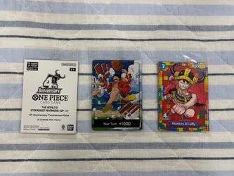 One Piece OP-17 PRE-RELEASE Luffy ENGLISH 4th Anniversary P-110 FULL SET SEALED