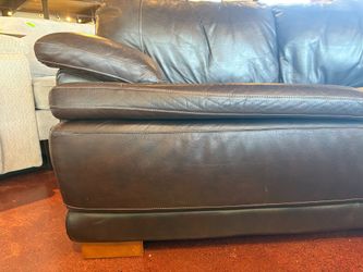 KLAUSSNER Dark Brown Leather Loveseat