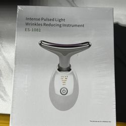 LED Face Neck Massager ES-1081 Intense Pulsed Light Wrinkle Reducer Beauty - NIB