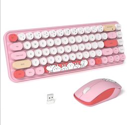 Pink keyboard and mouse combo