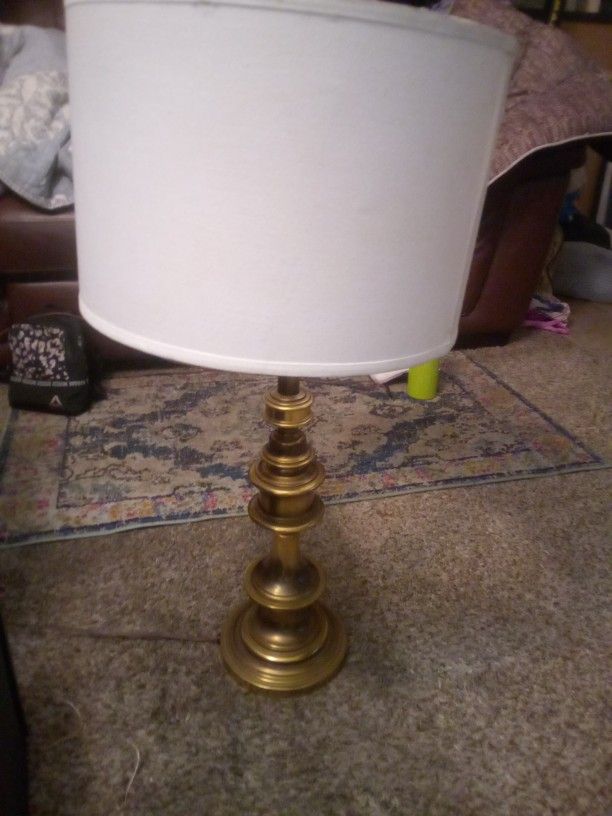 Stiffel Antique Brass Table Lamp With Shade