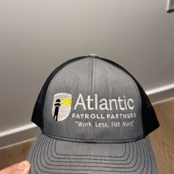 🎣 Atlantic Payroll Partners SnapBack – Gray Hat, Work Less Fish More