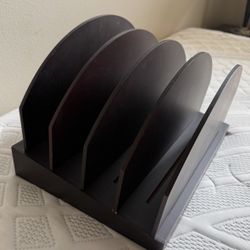 Like New Wood Incline Filing And Paper Document Organizer/ File Sorter