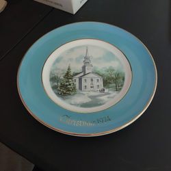 Avon Christmas Plate 1974 Country Church