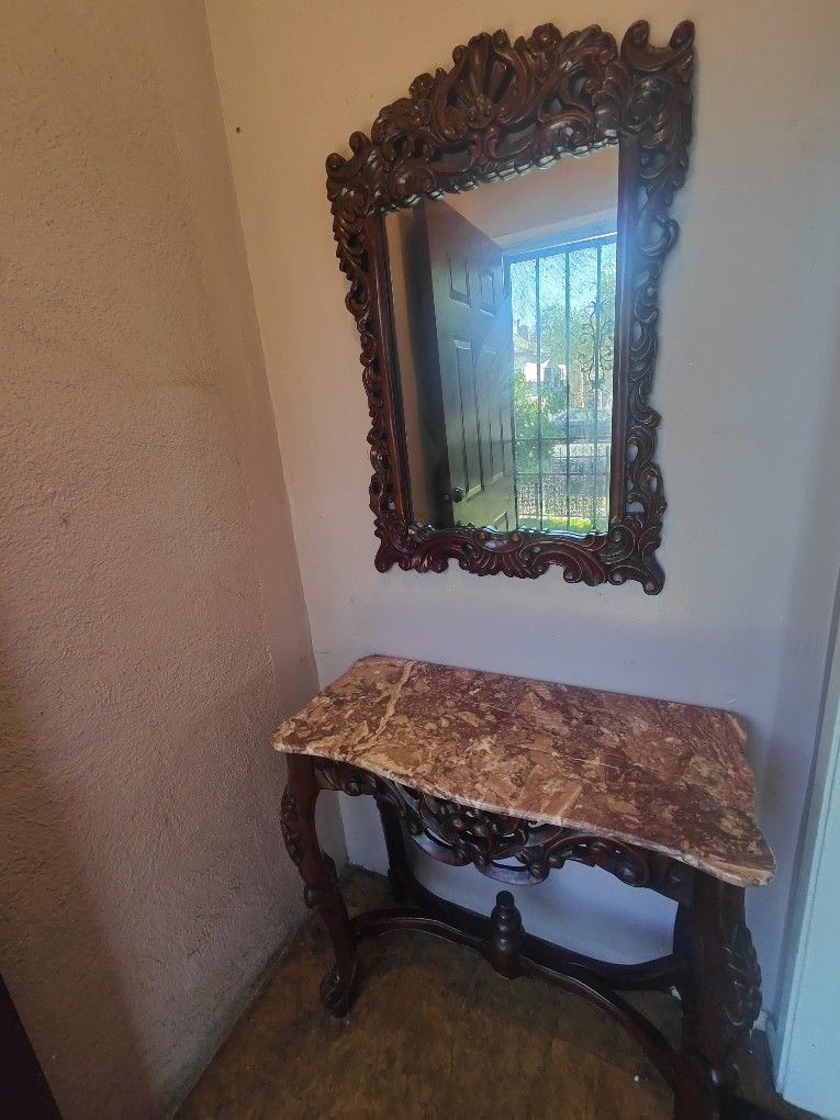 Entry Way Table And Mirror