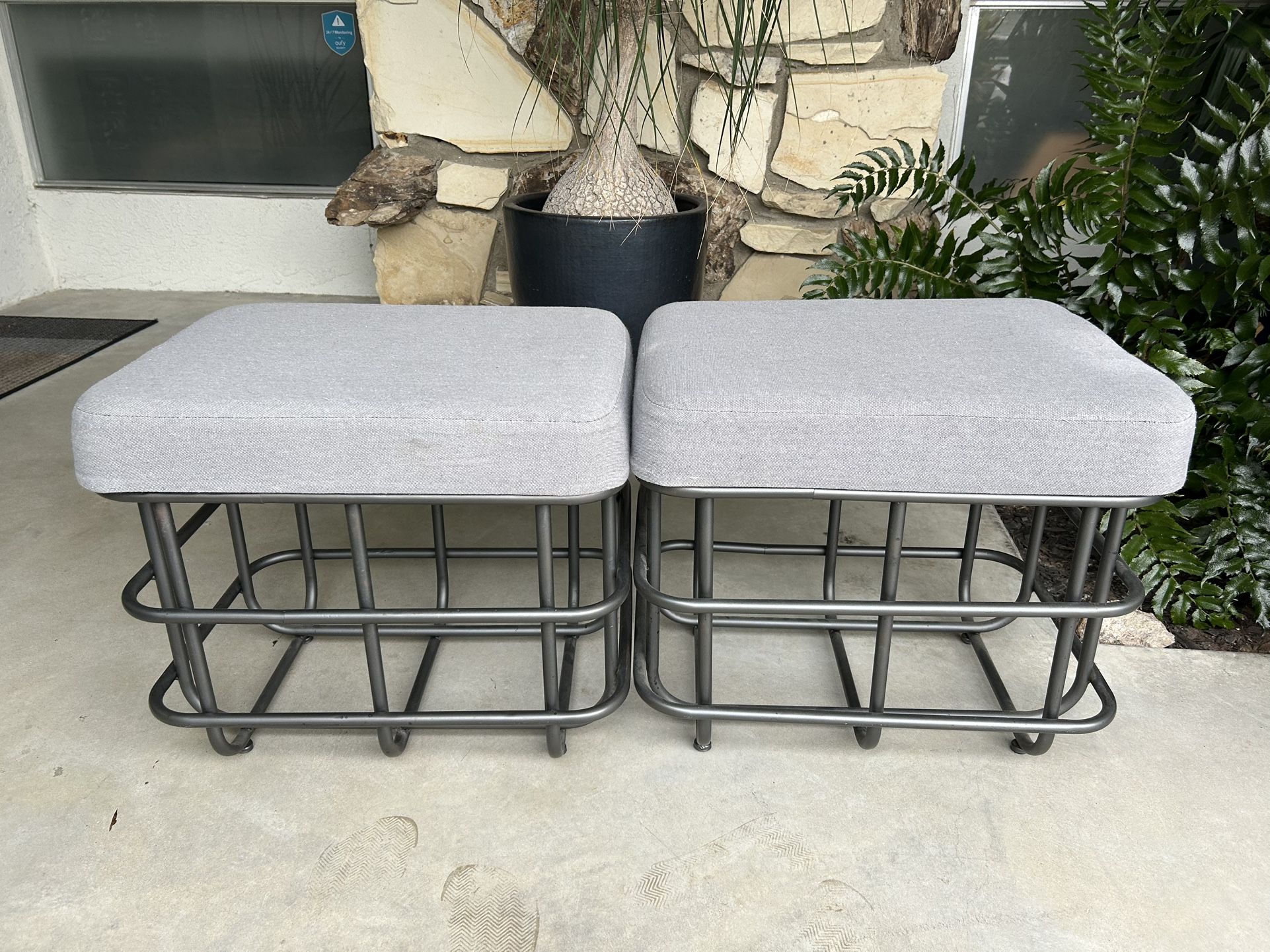 Set Of Fabric Ottomans