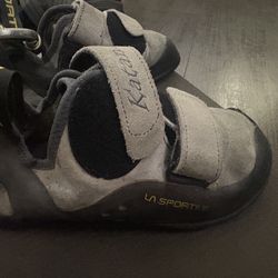 La sportiva rock climbing shoes & chalk bag