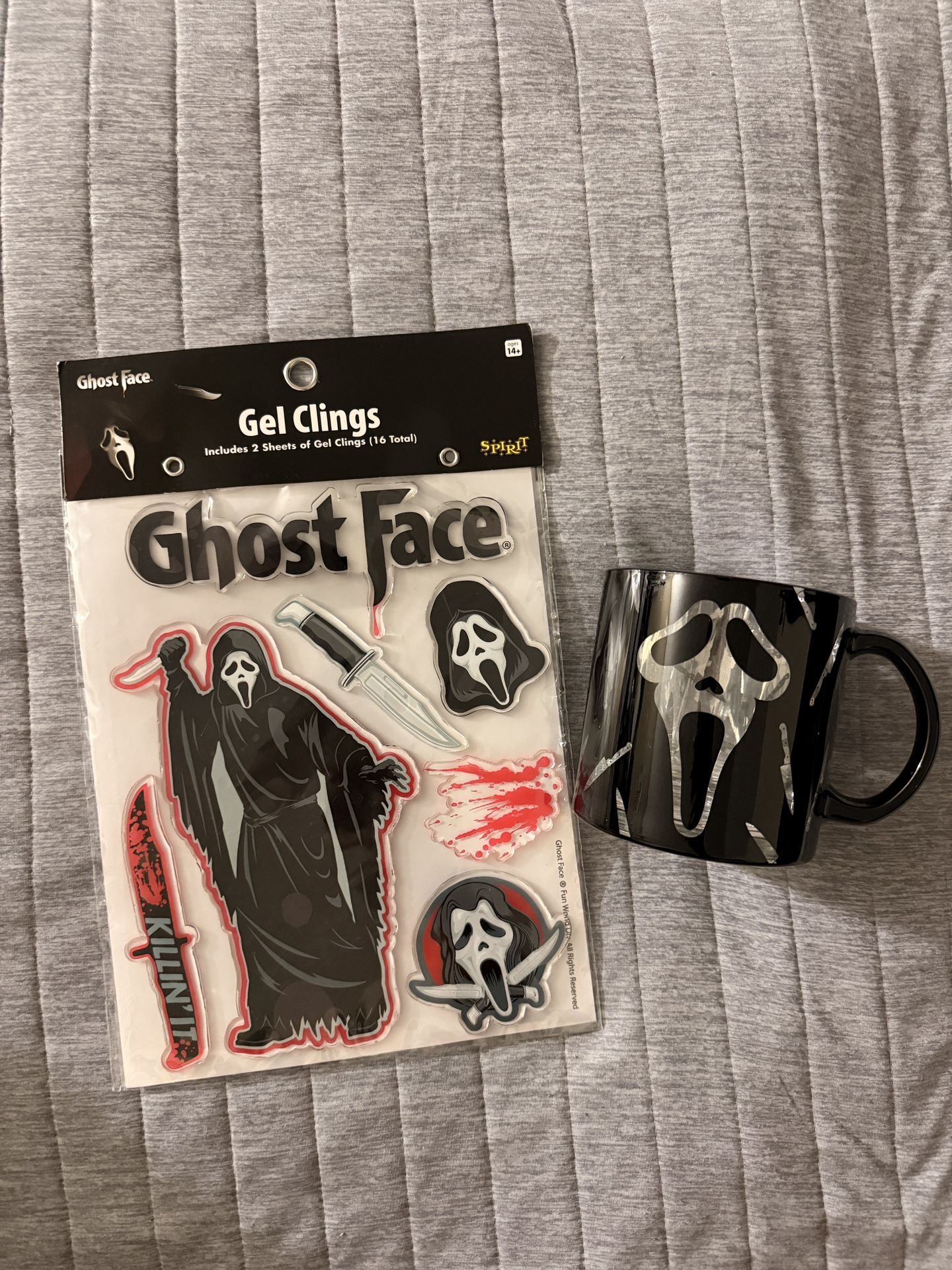 Ghost Face Gel Clings & Glass Mug