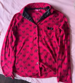 red heart long sleeve pj top