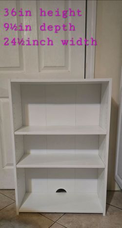White 3-Shelf Bookcase with Bottom DrawerIKEA