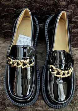 Black Patent Leather Loafers For Women 