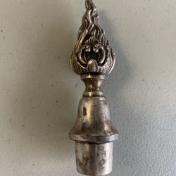 Antique Silverplate Candelabra Flame Finial
