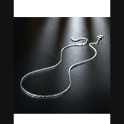 20" .925 Silver Box Chain Necklace 1mm Thick