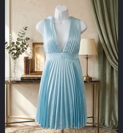 Abercrombie & Fitch Plunge Pleated Satin Mini Dress