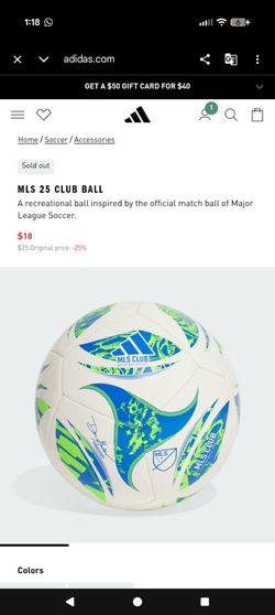 Adidas MLS Size 5 Soccer Ball