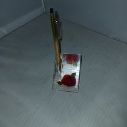 Rose Pen Holder Paper Weight