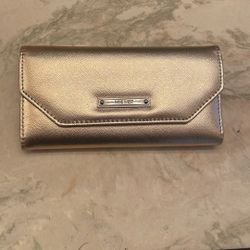 Metallic Rose Gold Large Trifold Wallet
