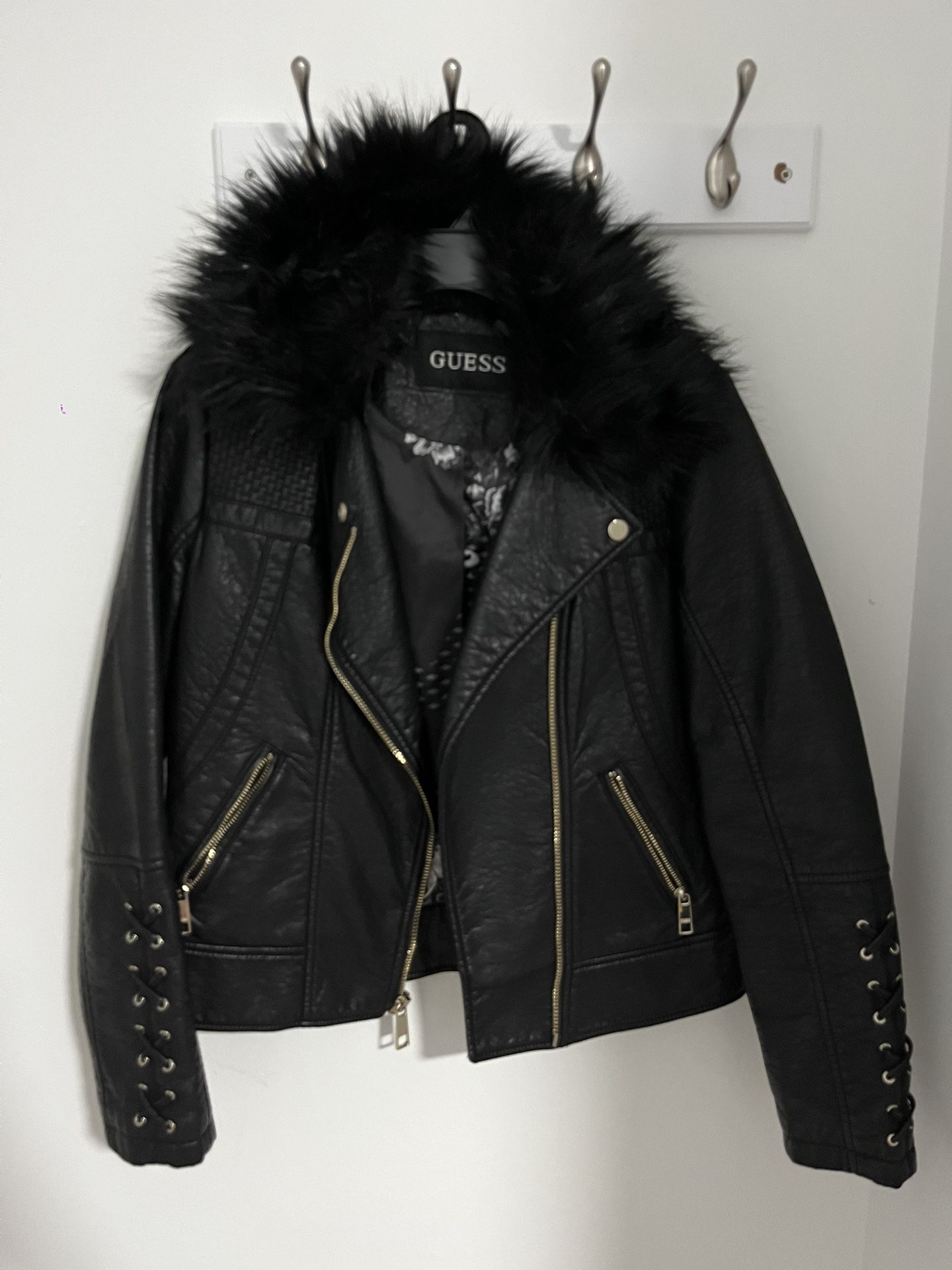Guess Leather Jacket Size m Women