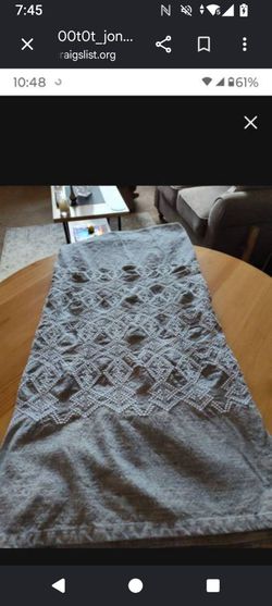 $10 - Like New Gray Shower Curtain With Embroidery Accent