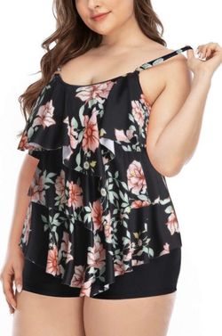 Size XL - Floral Ruffled Swimwear Top only