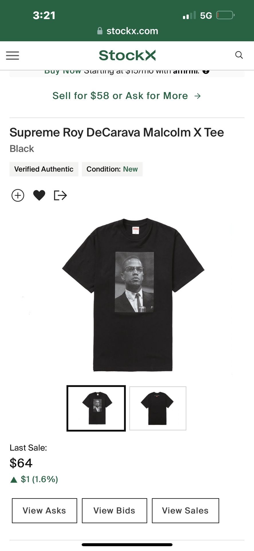 Supreme X Roy DeCarava Malcolm X Tee Men s clothing