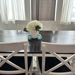 Farmhouse Kitchen Table And 4 Chairs 2 Stools