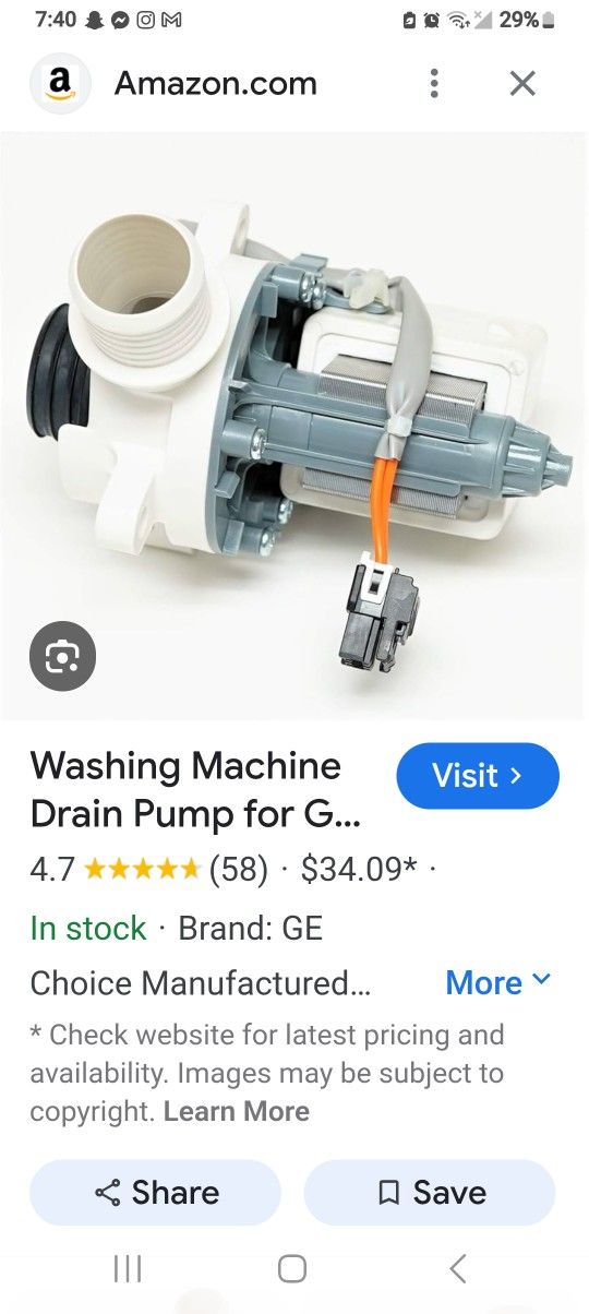 Washing Machine Drain Pump