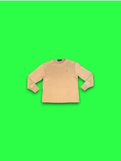 Polo Ralph Lauren embroidered pony classic fit long sleeve t-shirt beige medium