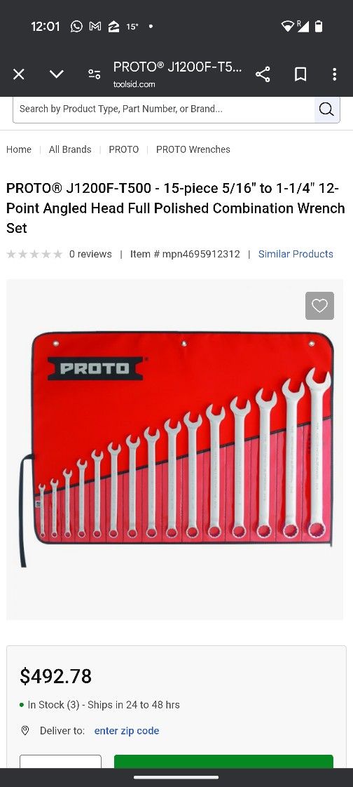 PROTO Wrench Set