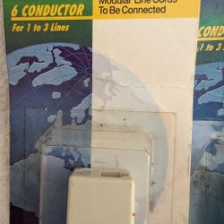 (1) Modular 6 Connector Telephone Inline Coupler By Southwestern Bell For 1 To 3 Lines. East Or West Allows 2 Lines To Extend