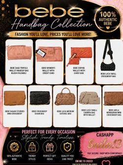 Bebe hand bags, wallets and more