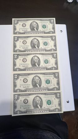 5 the two dollars bill 1995 by serial