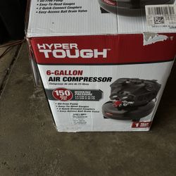 HyperTough 6 Gallon Air Compressor + Gun & Hose