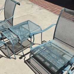 Wrought Iron Chair Reclining Rocker