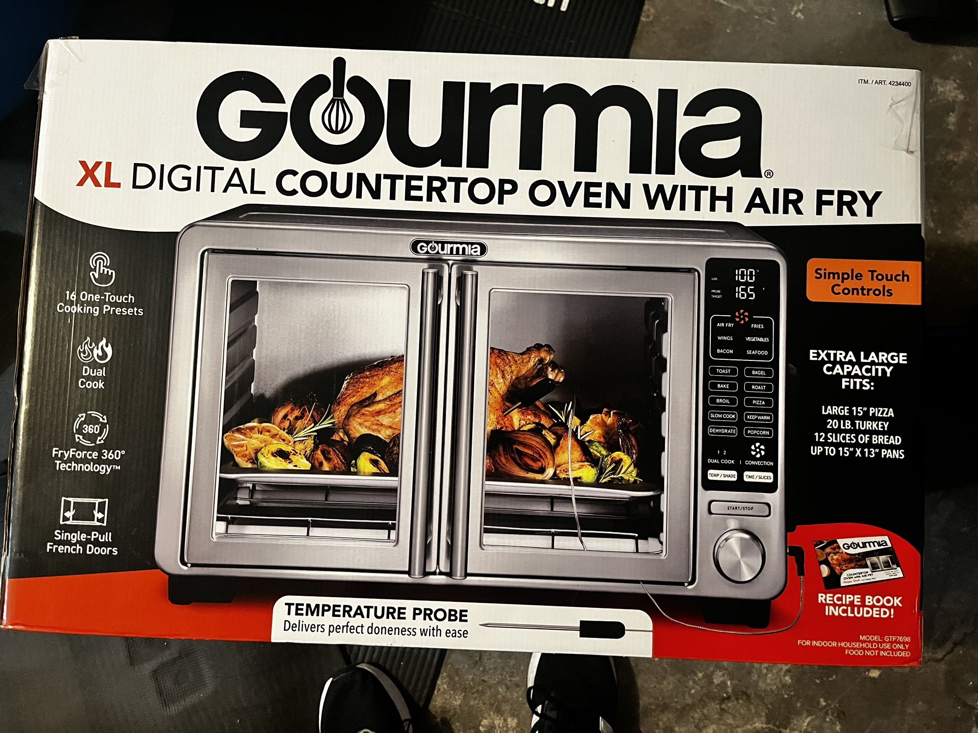 Gourmia XL French Door Countertop Air Fryer Oven