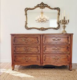 Vintage Solid Wood French Provincial Dresser