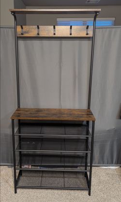 Entryway Hall Tree with Shoe Rack