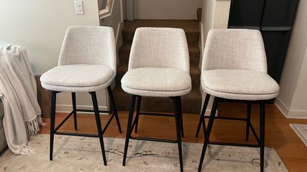 Set 3 Bar Stools Swivel