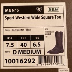 Ariat square Toe Boots Men 7.5