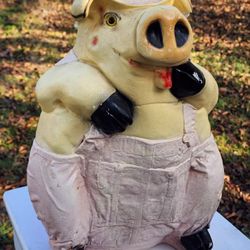 Vintage Chalkware Carnival Piggy Bank About 24 inch Height 