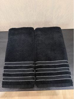 Vera Wang Black 100% Cotton Hand Towels