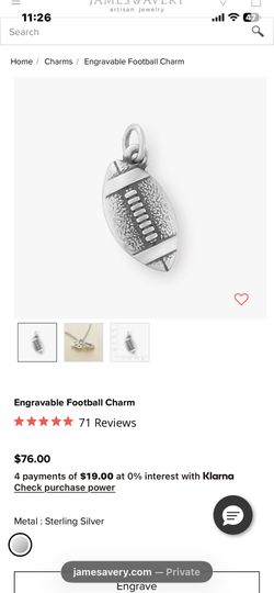 Brand New James Avery Football Charm