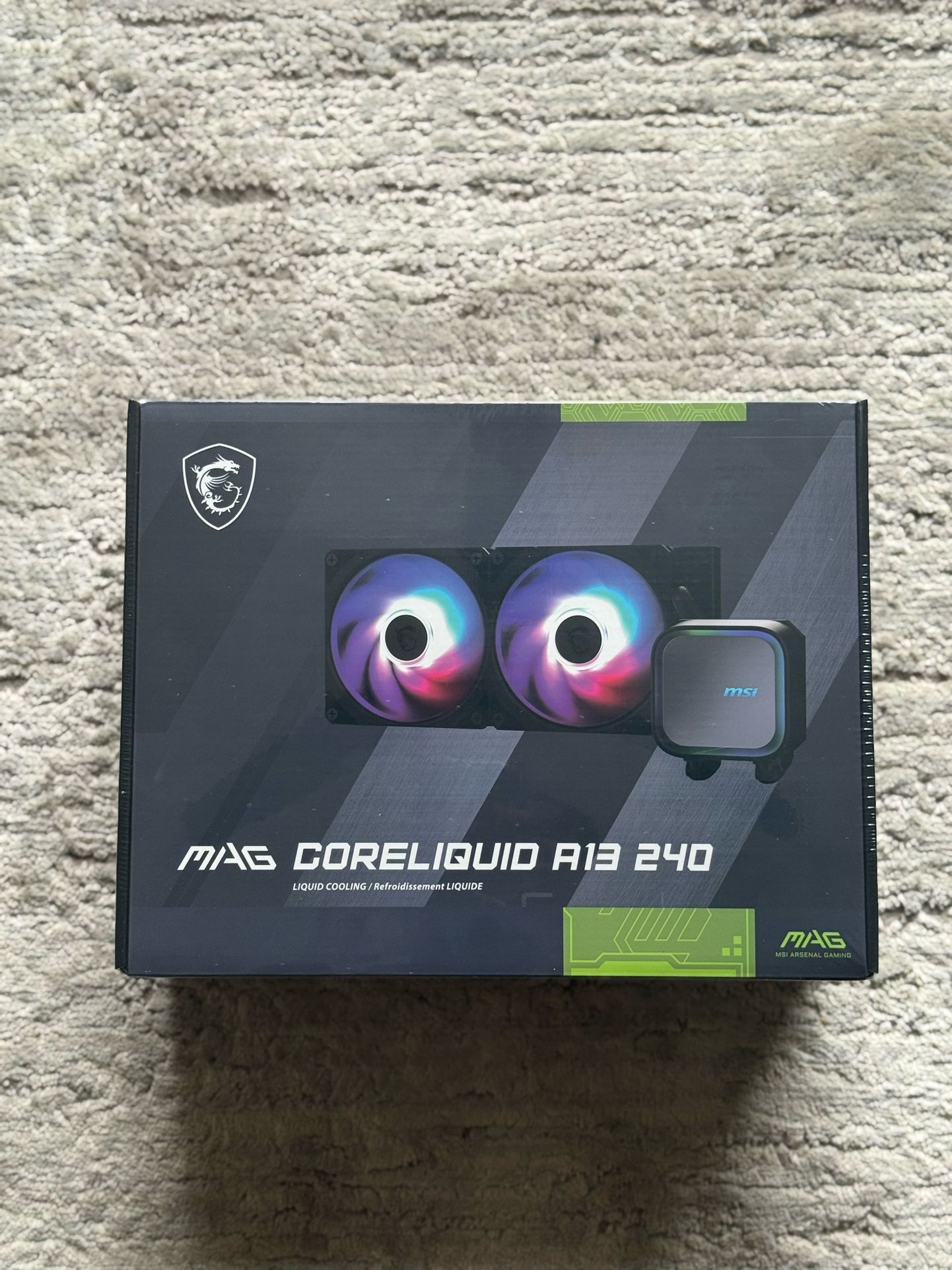 MSI MAG CORELIQUID A13 240mm ARGB AIO Liquid CPU Cooler- Black
