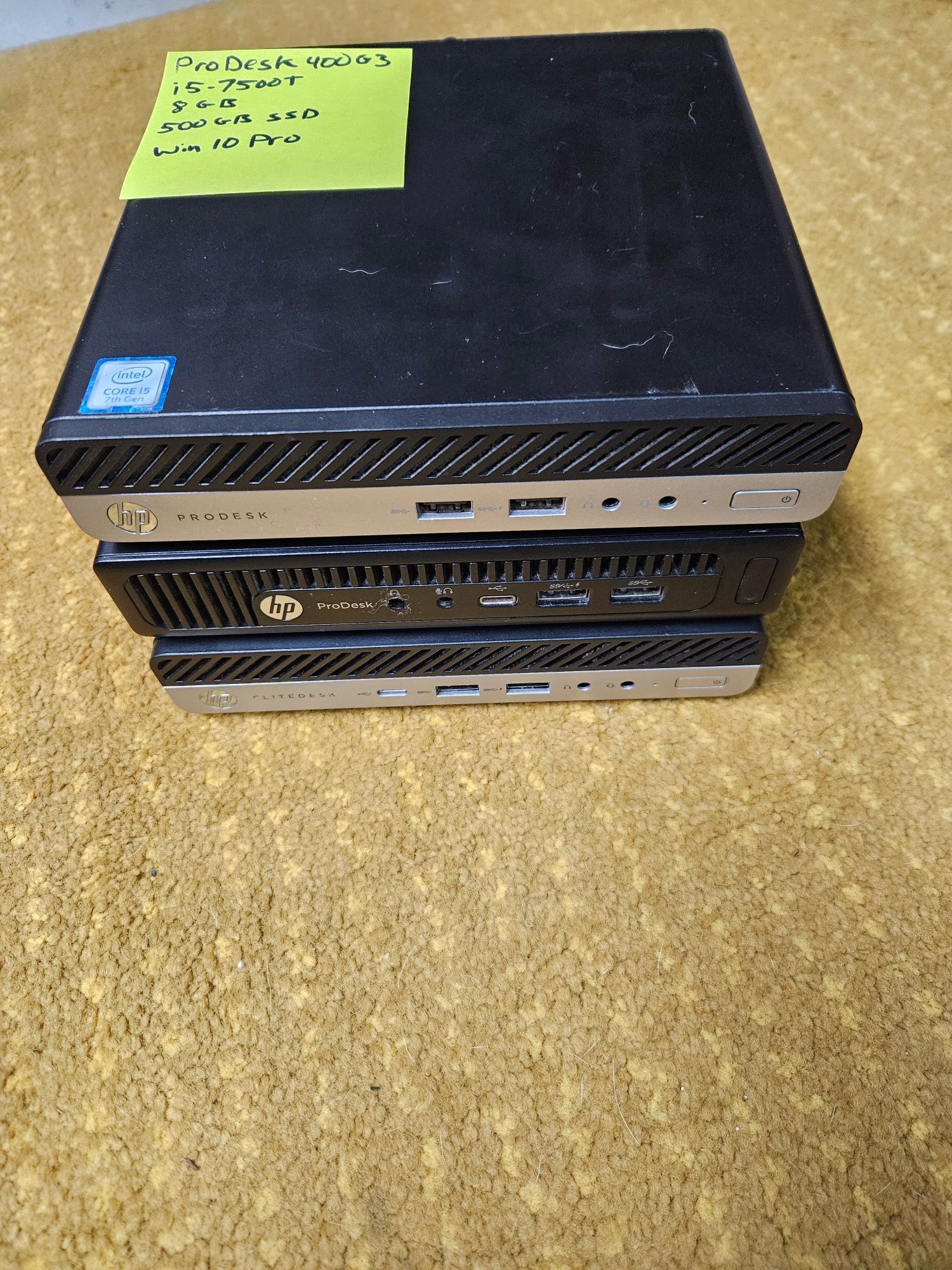 HP Mini PC’s (x3). Prodesk 600 G2, Prodesk 400 G3 & Elitedesk 800 G3.