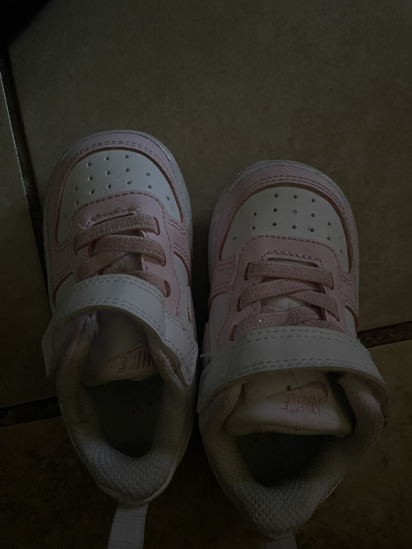 Size 4.5 Pink And White Nike Dunks