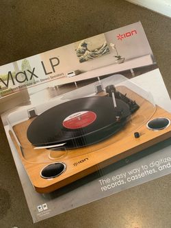 ION Max LP Conversion Record Player with Stereo Speakers