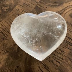 Clear Quartz Heart Stone