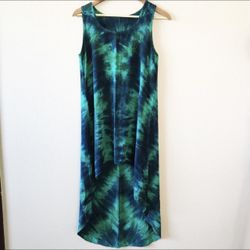 Teal tie-dye beach dress