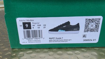 Puma x Mercedes-AMG Petronas F1 MAPF1 Suede T – Black/Dark Grey/Sheen Green
Style 308024-01 | Size US 9 | Brand New in Box