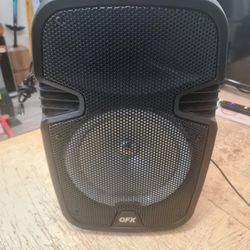 QFX PBX-8074 8” BLUETOOTH RECHARGEABLE SPEAKER WITH LED PARTY LIGHTS, INCLUDES WIRED MICROPHONE AND REMOTE